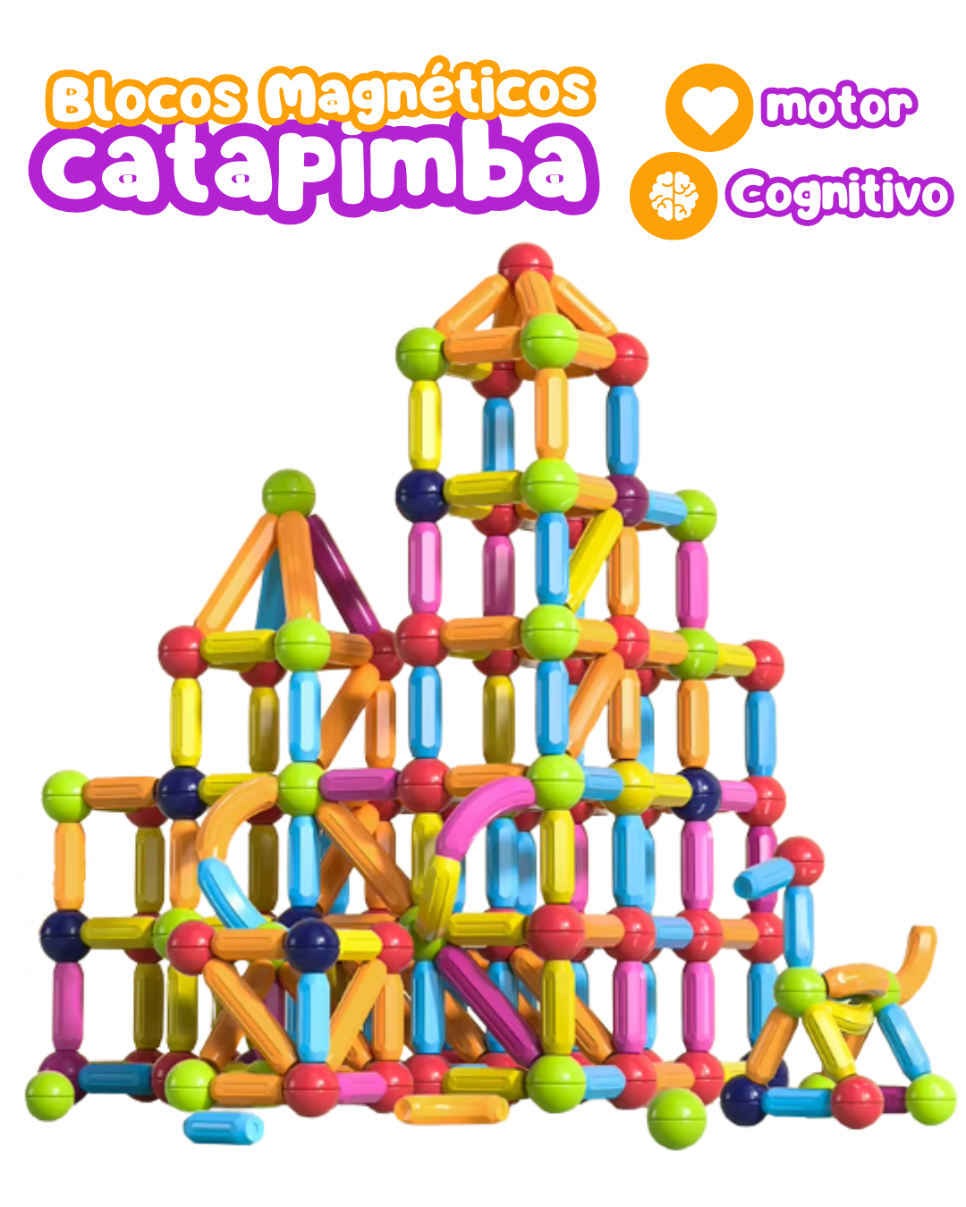 Blocos Magnéticos - 72 Peças - Catapimba